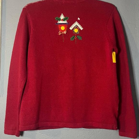 VTG White Stag Christmas Cardigan Sweater Women’s Small Embroidered Appliqués - Picture 9 of 11